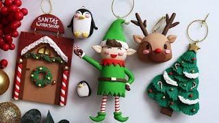 DIY Polymer Clay Christmas Tree Ornaments | Polymer Clay Christmas Craft Holiday Gift Tutorial