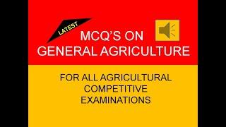 Important MCQ's on General Agriculture | Agriculture Quiz 1