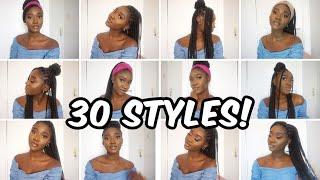 30 WAYS TO STYLE KNOTLESS BOX BRAIDS | QUICK EASY BEGINNER FRIENDLY BRAIDS HAIRSTYLES | ABBIE APPIAH