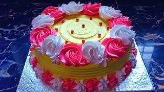 pineapple cake design||  pineapple cake decoration ||nozzle design||2d nozzle design||