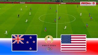 NEW ZEALAND vs USA - Olympic Games 2024 Paris | Full Match All Goals | PES Gameplay PC