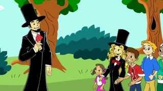 Abe Lincoln For Kids! He Saves American Dream! Adorable Cartoon