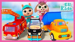 Toy Police Car, Fire Truck +More Vehicle Toys Fun | Eli Kids Songs