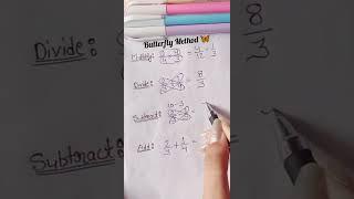 Fractions Butterfly Method #Short Video #Maths