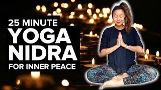 Yoga Nidra Meditation for INNER PEACE (campfire + nature sounds)