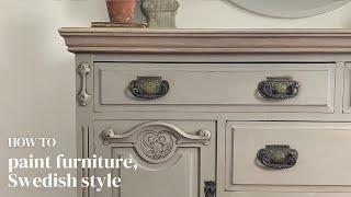 How to use Annie Sloan Chalk Paint on furniture to create a Swedish Gustavian Look.