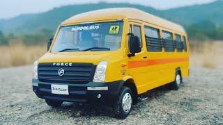 Unboxing Review Testing of Diecast Model Of Mini Force Traveller | School Bus | Auto Legends