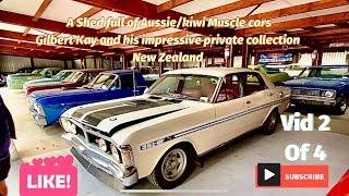 Aussie Muscle car heaven,New Zealand private collection of stunning classics (vid 2 )Gilbert  Kay