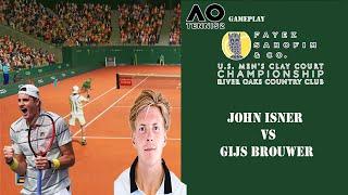 John Isner   vs Gijs Brouwer   US Clay Championship     (05/04/2023)  gameplay on AO tennis 2