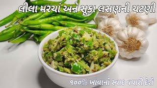 લીલા મરચા અને સૂકા લસણની ચટણી | Garlic & Green Chilli Chutney Recipe in Gujarati