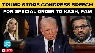 Trump Congress Address: Trump Stops Speech To Give Special Order To Kash Patel, Pam Bondi| FBI| USA