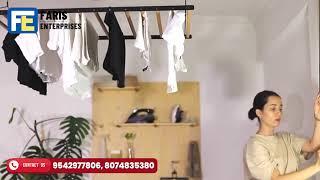 Ceiling Cloth Drying Hanger Installation | Space-Saving Indoor Laundry Drying Solution cloth hanger