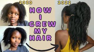 How I grew my hair to mid back length| Natural Hair growth tips for type 4 hair