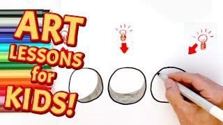 Learn Lighting and Shading Easy |  Simple Lighting Concepts | Art Lessons for Kids