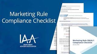 The IAA Marketing Rule Compliance Checklist