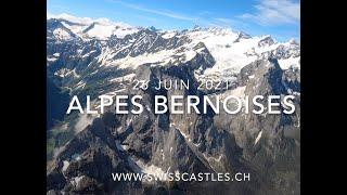 Les alpes bernoises (Eiger, Mönch, Junfrau, Schilthorn) vues d'avion le 26 juin 2021