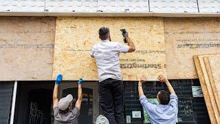 Bristol, Birmingham and London businesses boarded up ahead of far right protests | SWNS