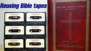 A devilishly cheap way to get good cassette tapes: Tape over the Bible!