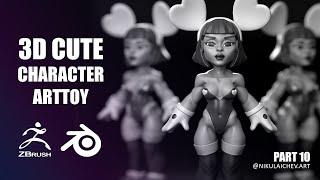 ArtToy Girl: Full Modelling Process in ZBrush and Blender / WIP 10