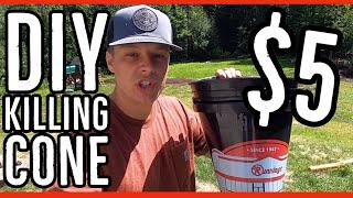 DIY Poultry Killing Cone for $5 ||How to make a killing cone for chickens or turkeys||