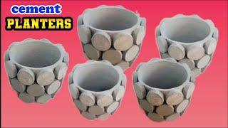 166 | creative flower pot ideas | cement pot making at home garden