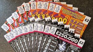 £40 Mix of Allwyn UK National Lottery Scratch Cards Old Vs New £250k Black £2 Scratch Cards