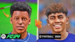 EA SPORTS FC 24 vs eFootball 2024 - Famous Young Player Faces | Fujimarupes