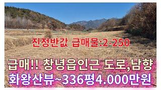 급매:2-250] 진정반값매물 창녕땅매매 경남땅매매(336평4.000만원)