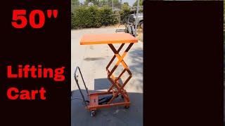 VEVOR Hydraulic Lift Table Cart, 330lbs Capacity 50" Lifting Height