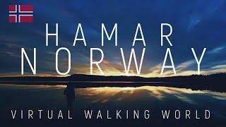 4K Virtual Walking Tour - Morning HAMAR, NORWAY. Fabulous, calm, mysterious, charming city of Norway