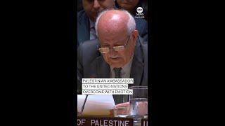 Palestinian ambassador to the United Nations overcome with emotion