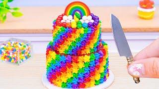 Beautiful Rainbow Buttercream Cake Decorating | Best Of Tiny Cake Decorating By Mini Cake