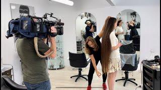 9 News TV report about Yasmine's milestone haircut fundraiser for QIMR Berghofer