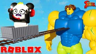 Cart Ride Into GIGANOOB!? | FUNNY Roblox Let's Play with Combo Panda