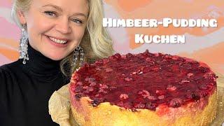 Puddingkuchen mit Himbeeren ist einfach ein Traum! Lecker, schnell und einfach!