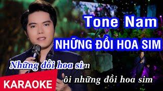 Karaoke Những Đồi Hoa Sim Tone Nam | Trạng Lê | Nhan KTV