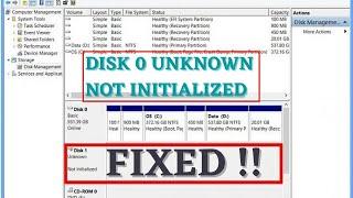 Disk 0 unknown not initialized [Fix without losing data]