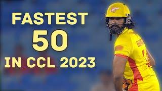 Chennai Rhinos Ramana Scored Fastest 50 in CCL | Mumbai Heroes | Match 2 | #A23Rummy #HappyHappyCCL