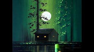 Beautiful forest night scenery