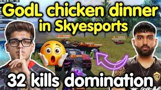 Godlike chicken dinner in Skyesports  32 kills domination 