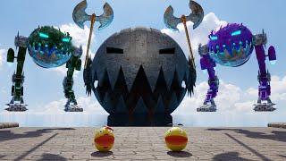 Pacman and Ms Pacman VS Giant Monster Fortress