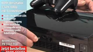 auvisio HDMI-Umschalter (Switch) 3-fach 1080p inklusive Fernbedienung