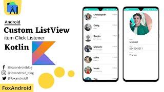 Custom ListView with item click using Kotlin in Android || ListView in Android || Kotlin