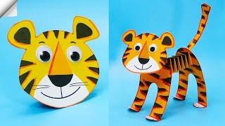 5 DIY ideas easy paper crafts | Symbol 2022 paper tiger | How to make paper TIGER