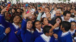 Visita sorpresa a secundaria en Papalotla, Estado de México