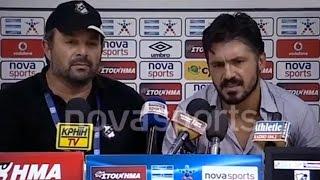 Uno scatenato Gennaro Gattuso all'Ofi Creta si sfoga come Alberto Malesani