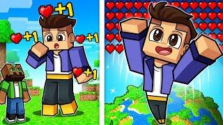 Minecraft PERO con Cada Corazón Me Hago MÁS GRANDE