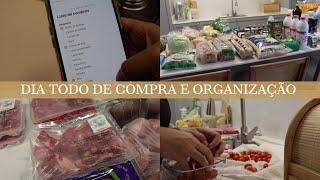 VLOG DIA DE COMPRA DO MÊS | dia todo de mercado, compras, organização e preparação para semana