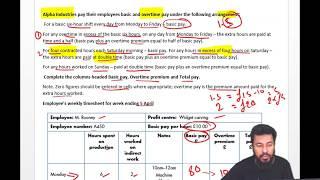 Labour Costing calculation (Basic and overtime premium)