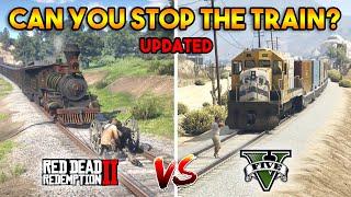 GTA 5 TRAIN VS RDR 2 TRAIN (CAN YOU STOP THE TRAIN?)